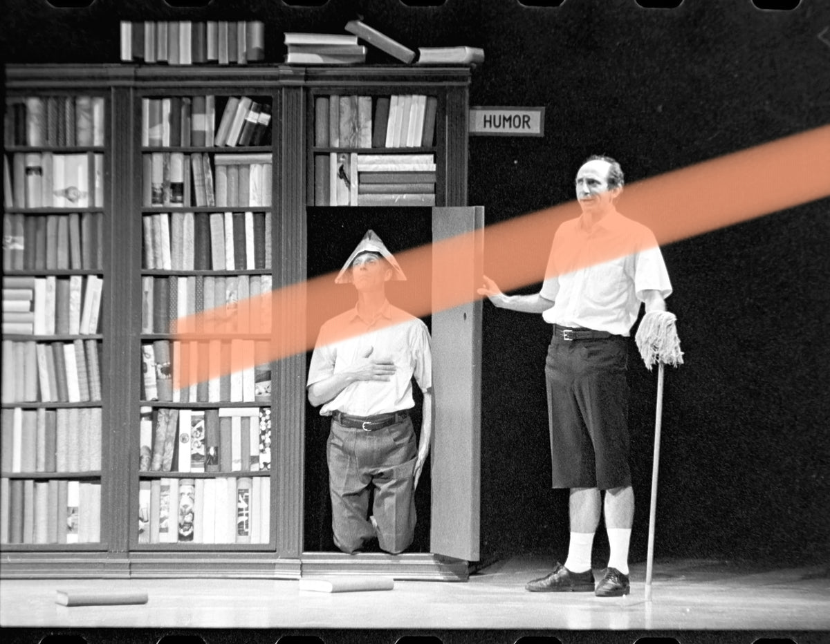 Original photographic negative Vol-Ras Gagmania scene with Swedish bookshelf 1995 35mm film Rare