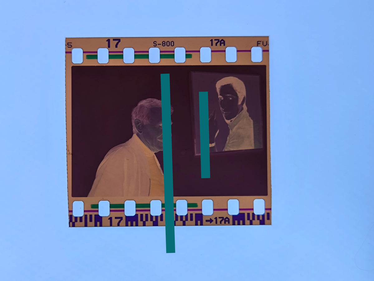 Originales Fotonegativ Giuliano Gori zusammen mit dem Werk der IVAM-Ausstellung Valencia 2003 35mm Film Rar