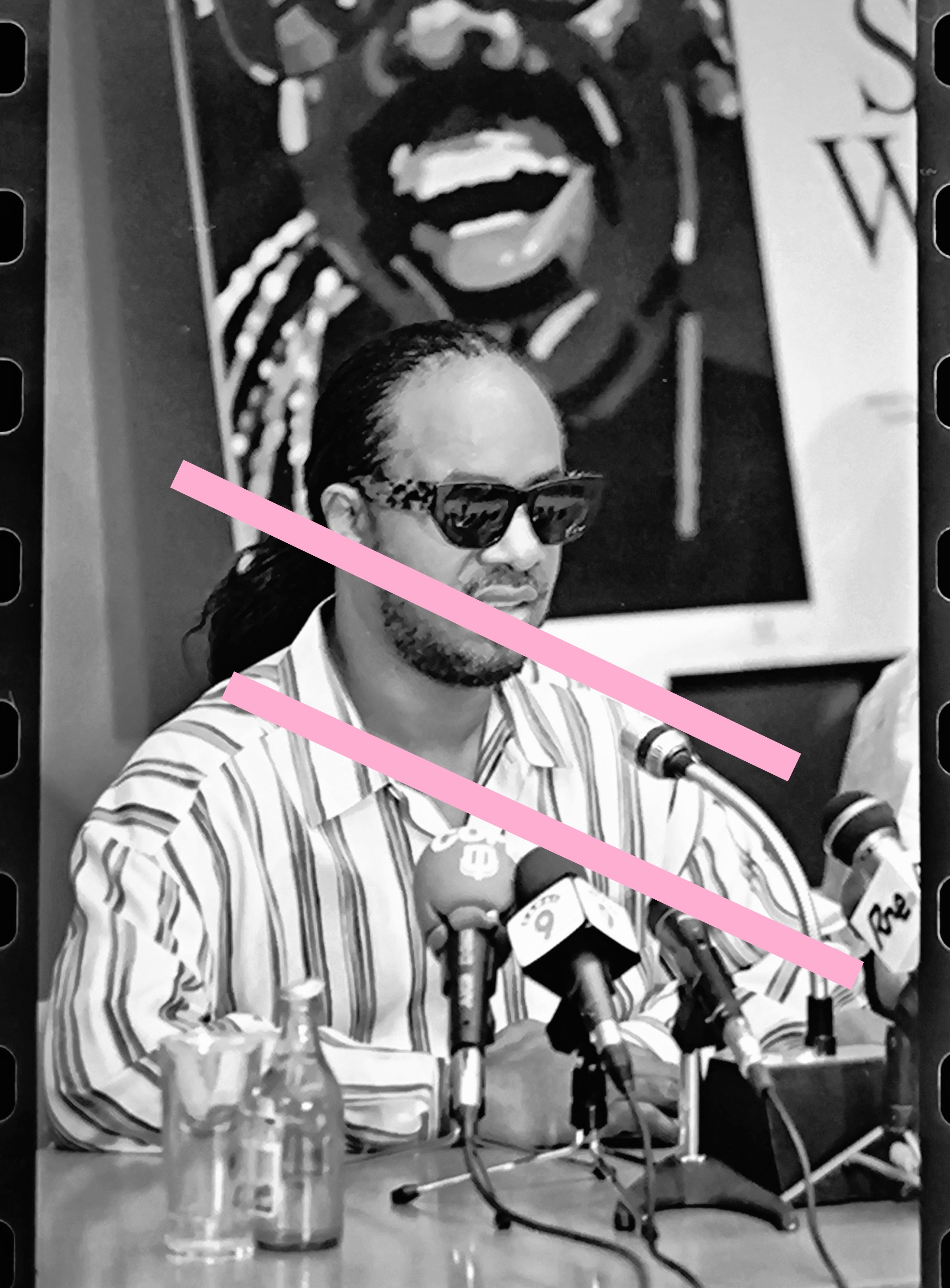 Negativo fotográfico original Stevie Wonder cantante músico 35mm film Rare