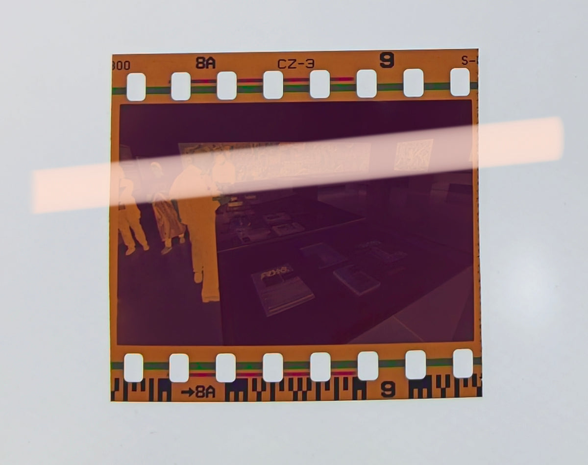 Original photographic negative of Brazilian avant-garde publications with Cícero Dias mural in the background IVAM Valencia October 2000 35mm film Rare