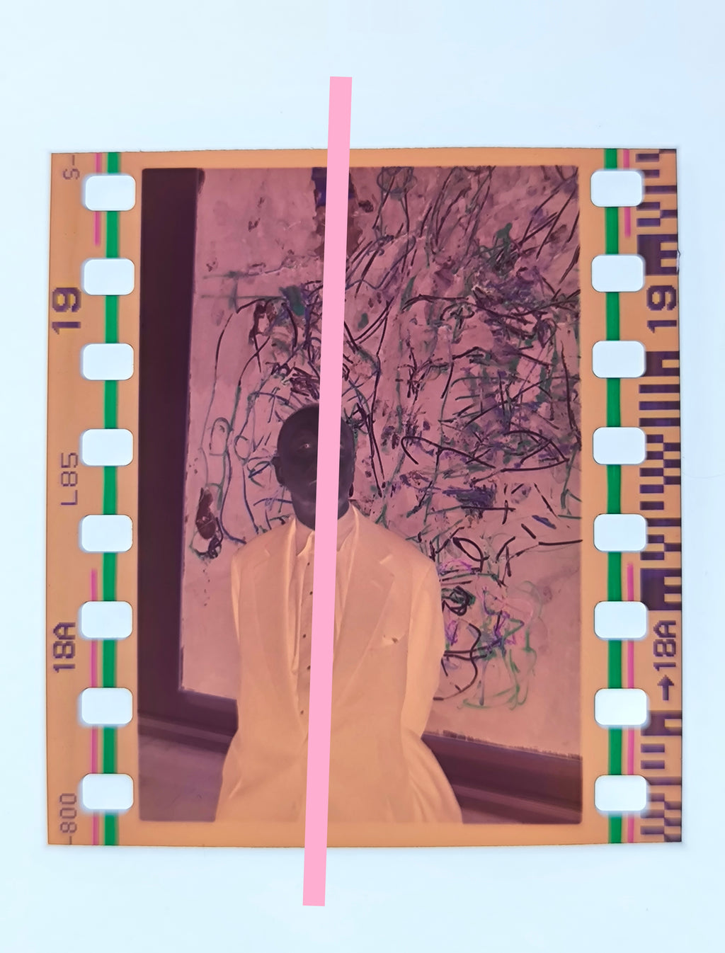 Negativo fotográfico original George Baselitz pintor alemán. 35mm film Rare