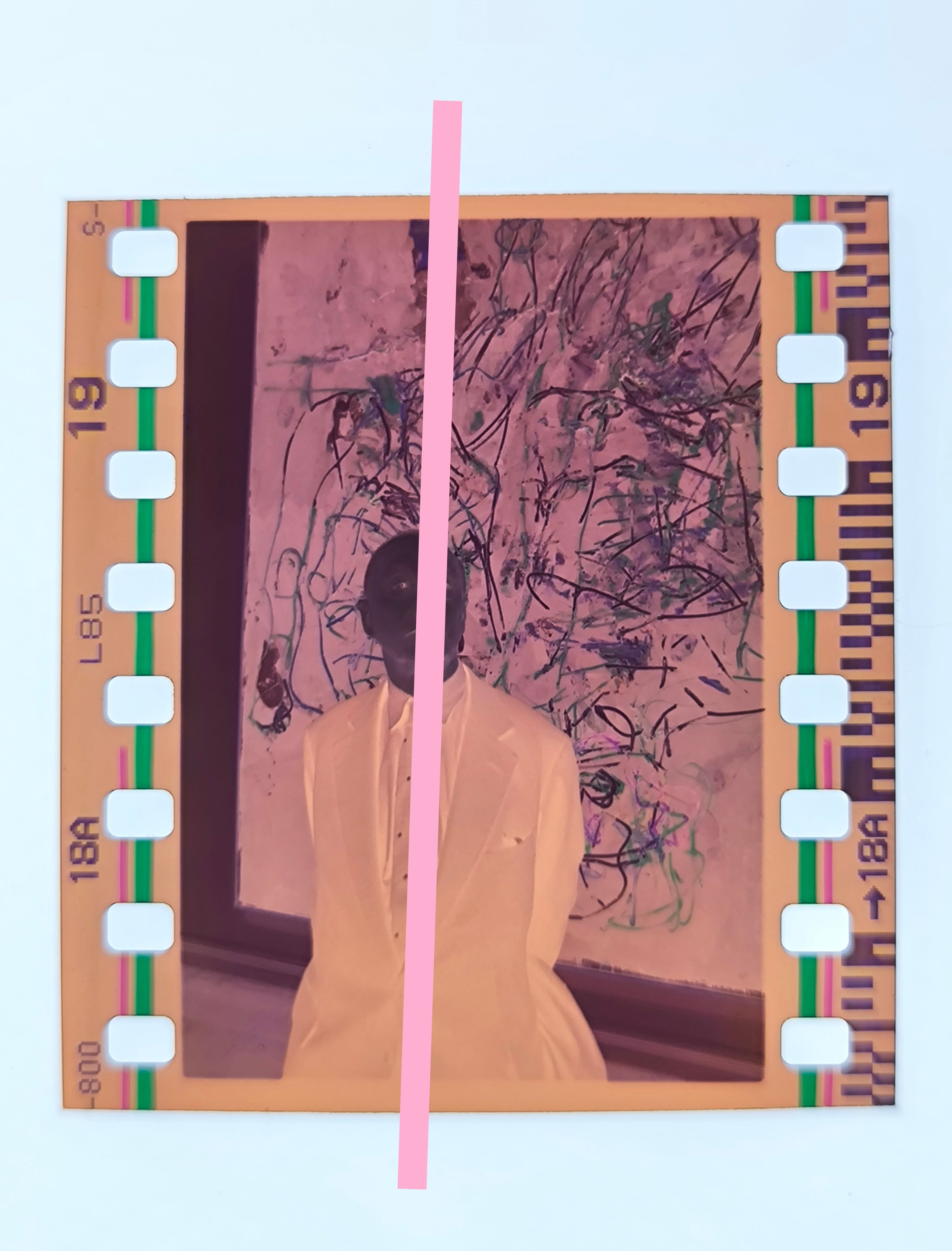 Negativo fotográfico original George Baselitz pintor alemán. 35mm film Rare