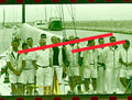 Negativo fotográfico original Rey Juan Carlos I de Borbón junto a la tripulación del Bribón Regatas 35mm film Rare