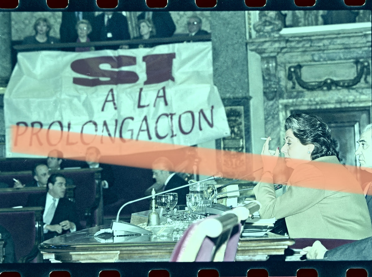 Original photographic negative Rita Barberá during Salvem el Cabanyal Valencia 2000 35mm film Rare