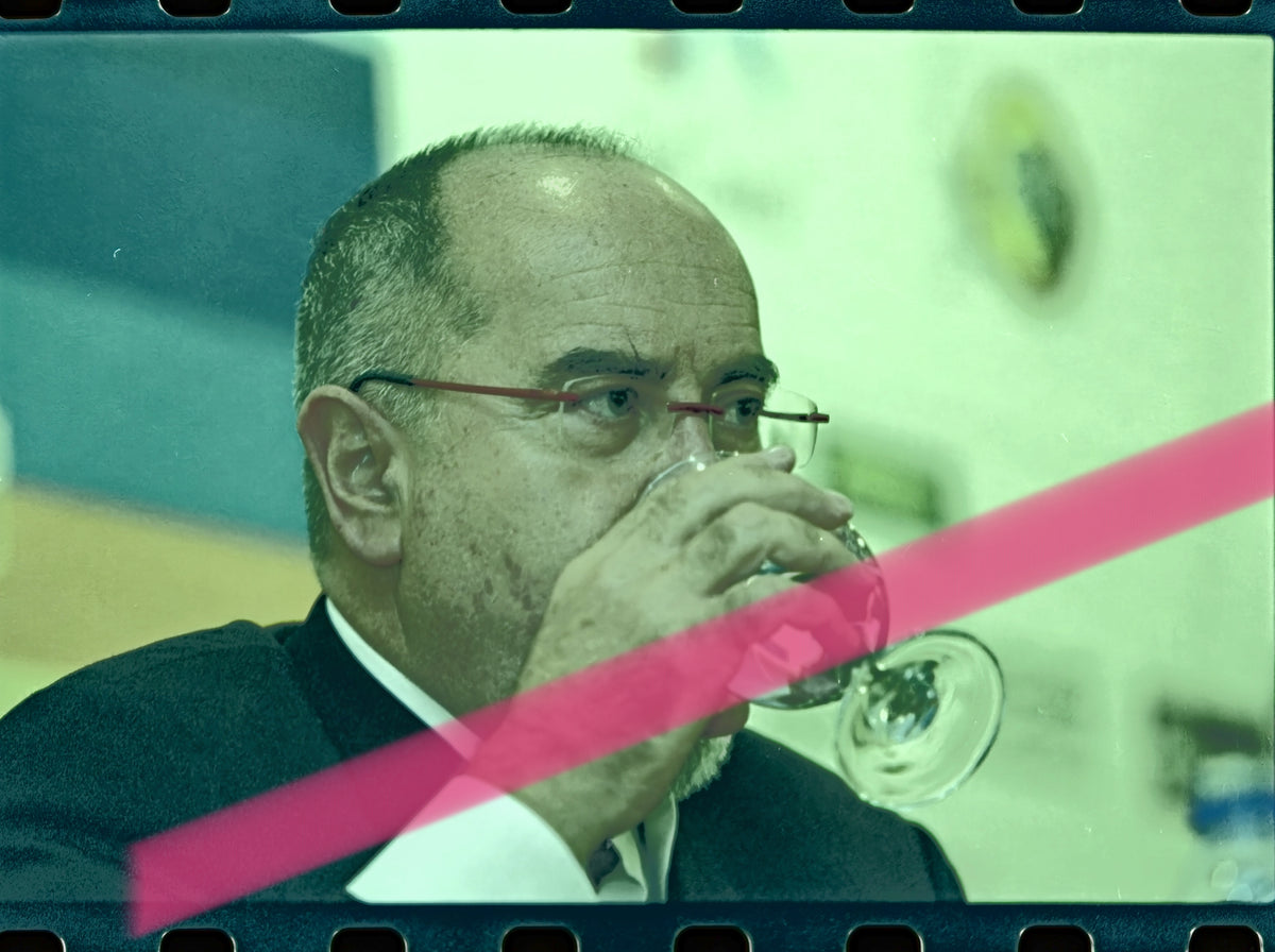 Original photographic negative Bigas Luna film director drinking from a glass Mostra de València 2002 35mm film Rare