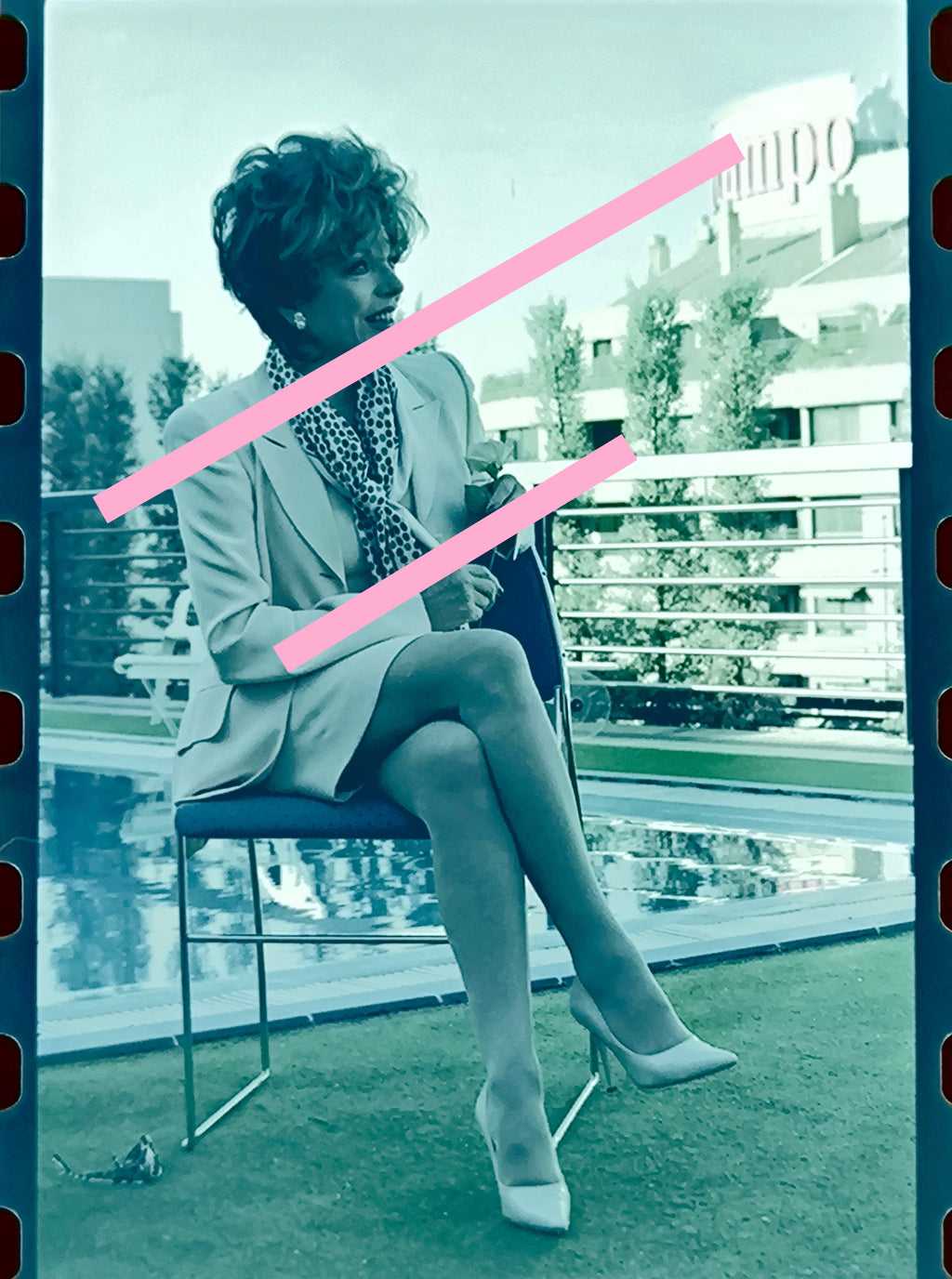 Negativo fotográfico original Joan Collins Actriz de cine británica 35mm film Rare