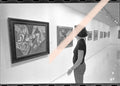 Negativo fotográfico original visitante ante obras El Ultraísmo y las artes plásticas IVAM Valencia 1996 35mm film Rare