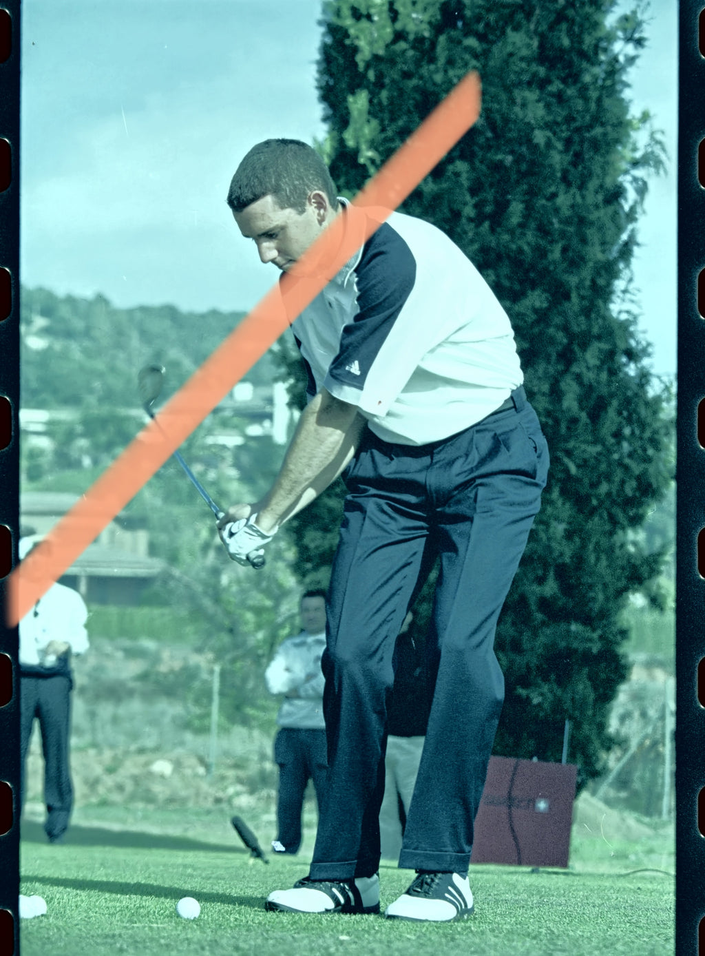 Original photographic negative Sergio García preparing shot Castellón 2000 35mm film Rare