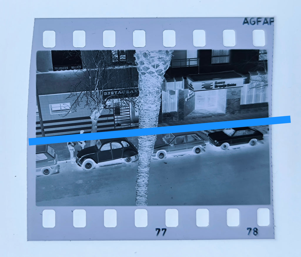 Negativo fotográfico original Atraco banco Urquijo Valencia 35mm film Rare