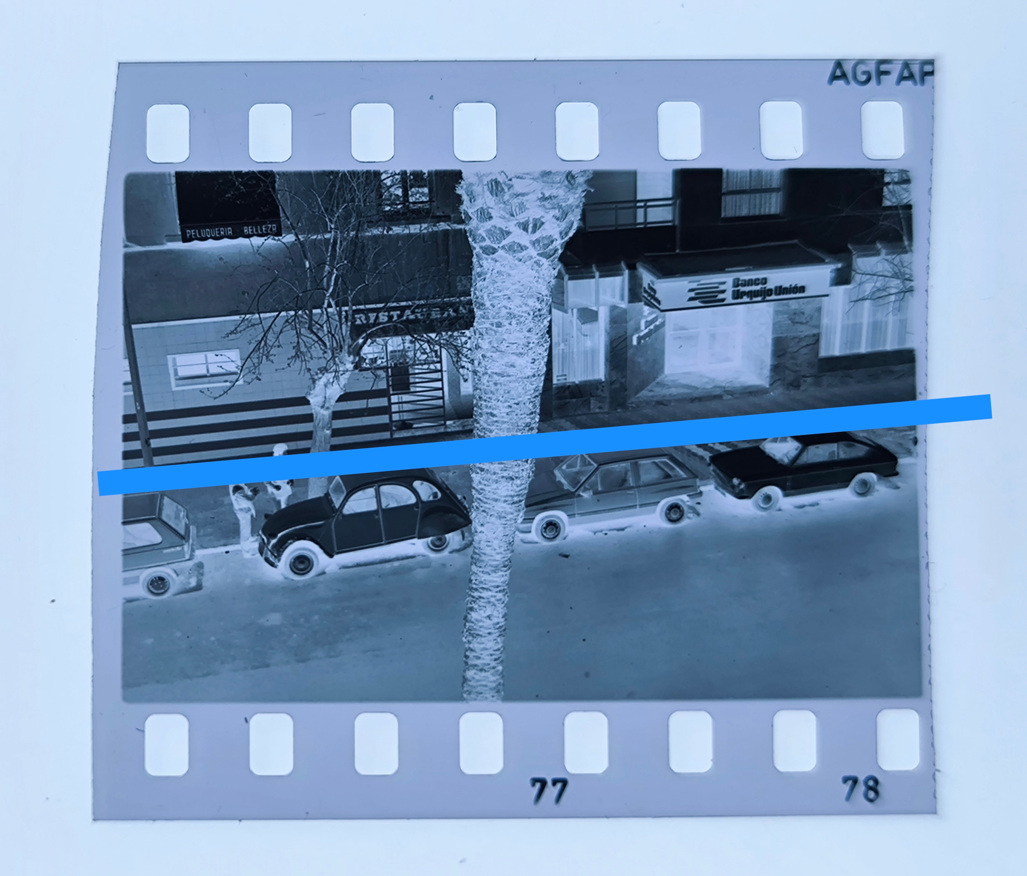 Negativo fotográfico original Atraco banco Urquijo Valencia 35mm film Rare