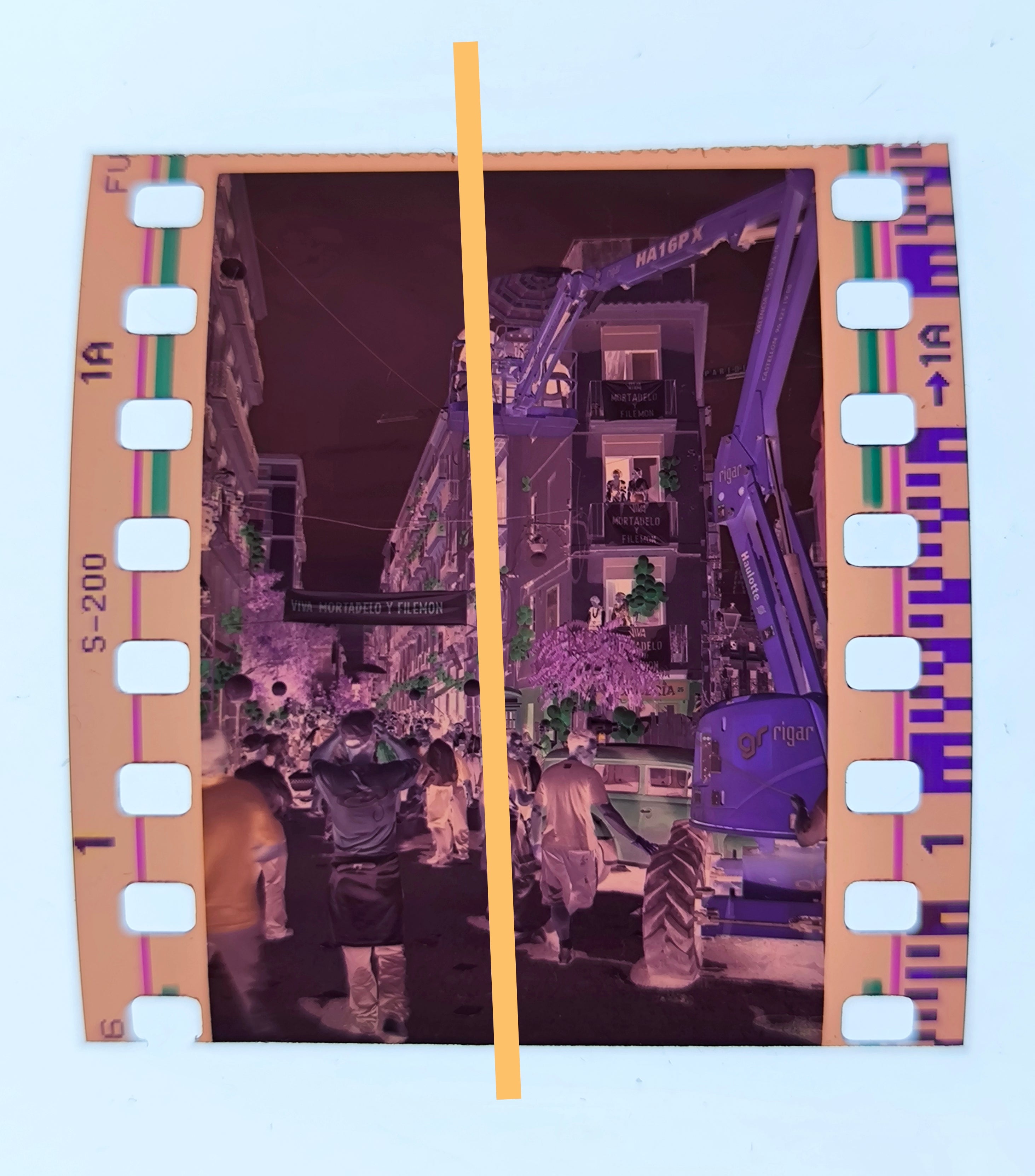 Negativo fotográfico original rodaje película la gran aventura de Mortadelo y Filemón 35mm film Rare