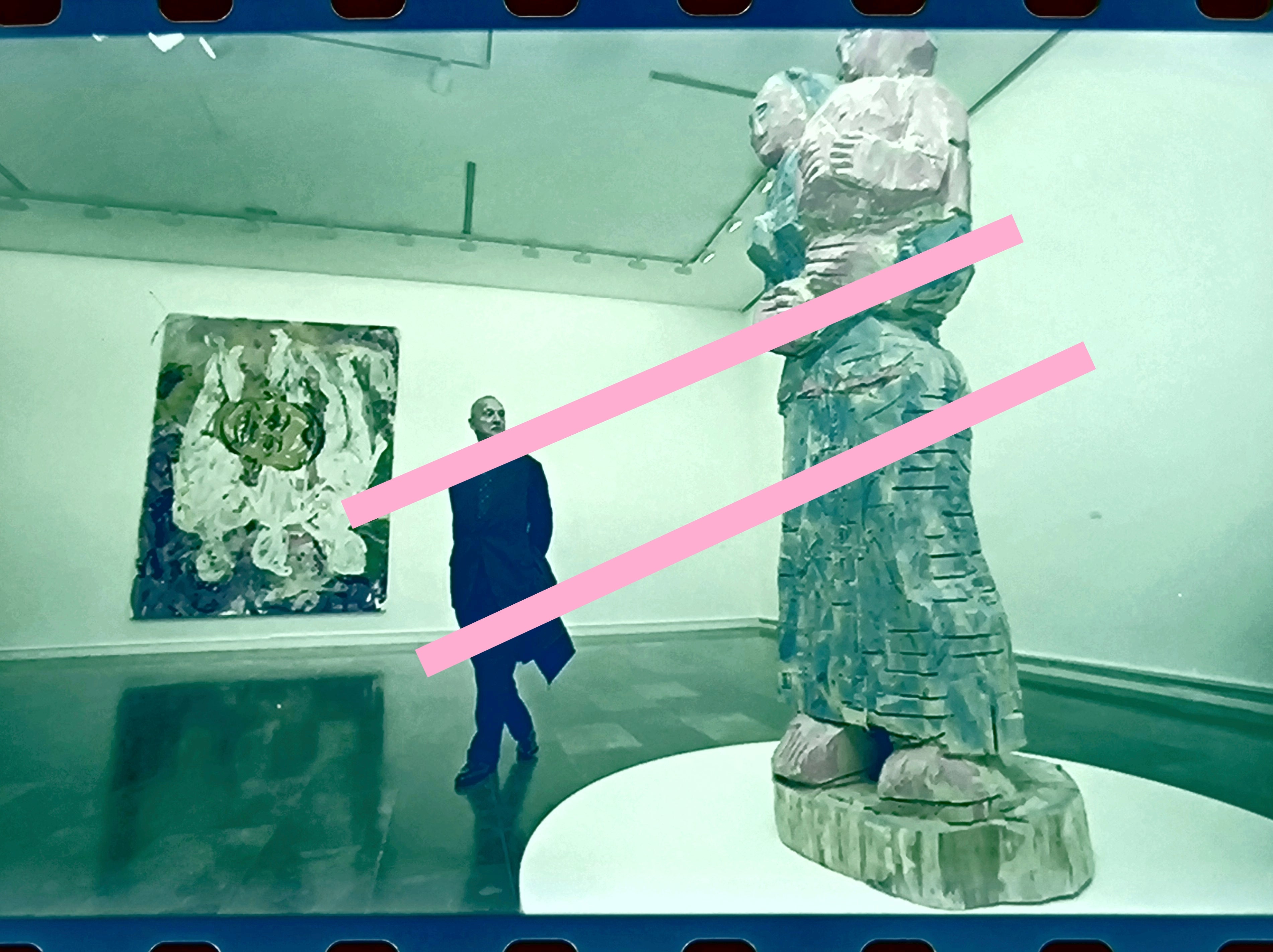 Negativo fotográfico original George Baselitz pintor alemán. 35mm film Rare