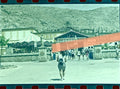 Original photographic negative Terra Mítica visitor walking towards the park second day of opening Benidorm 2000 35mm Rare