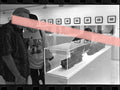 Negativo fotográfico original juguetes ferroviarios de madera de Joaquín Torres-García examinados en vitrina IVAM Valencia 1997 35mm film Rare