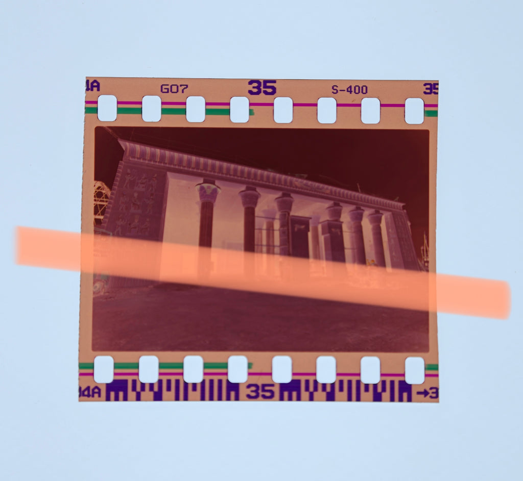 Original photographic negative construction Egypt zone Terra Mítica Benidorm 35mm film Rare