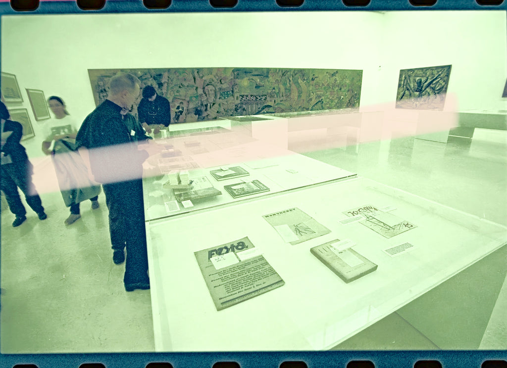 Original photographic negative of Brazilian avant-garde publications with Cícero Dias mural in the background IVAM Valencia October 2000 35mm film Rare