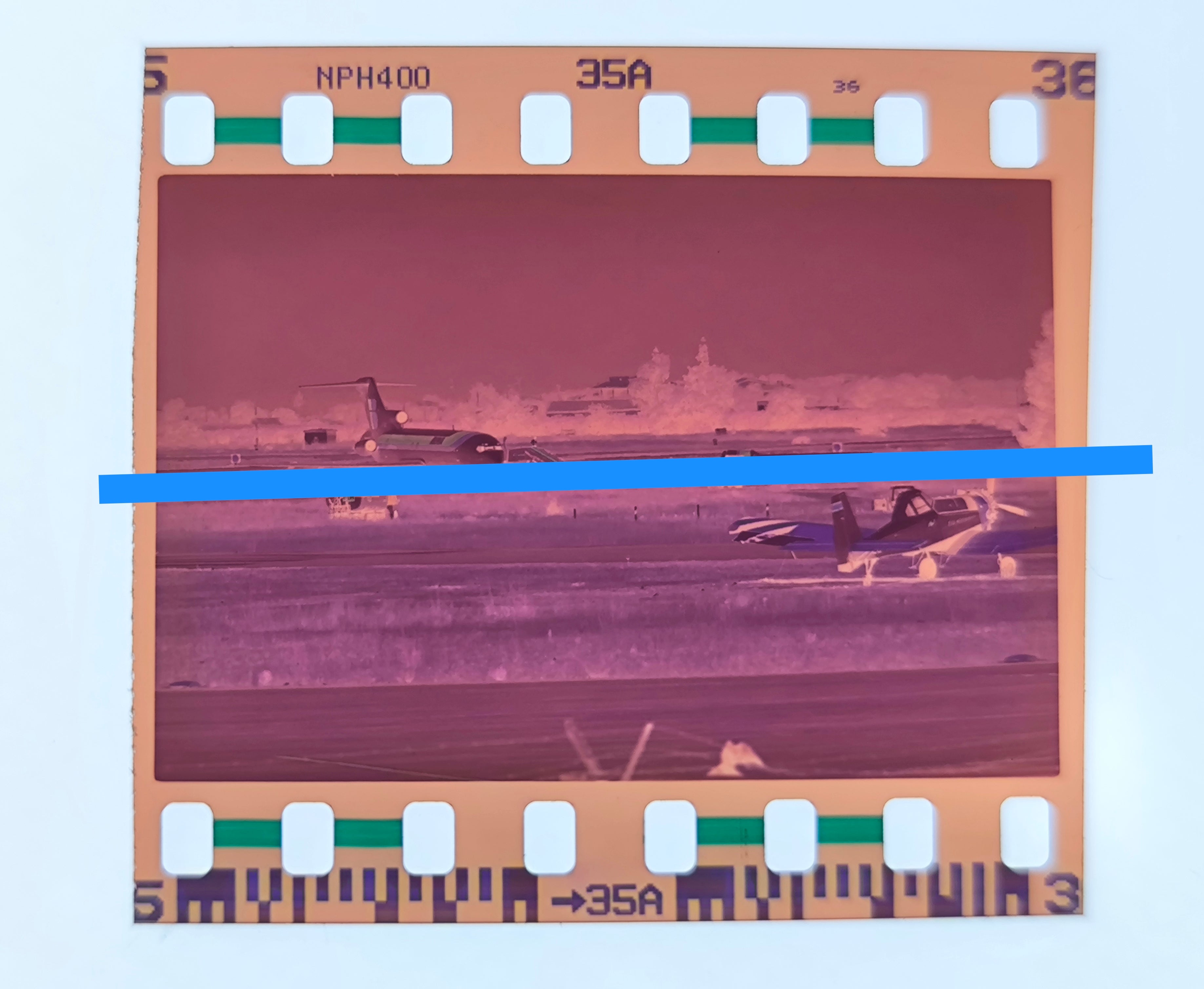 Original-Foto-Negativ Flugzeugentführung Flughafen Valencia 35mm Film Selten