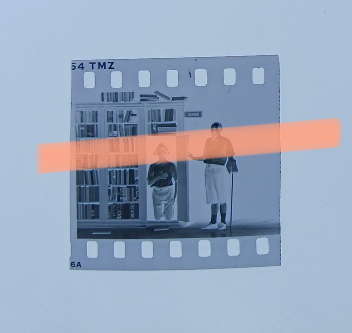 Original photographic negative Vol-Ras Gagmania scene with Swedish bookshelf 1995 35mm film Rare