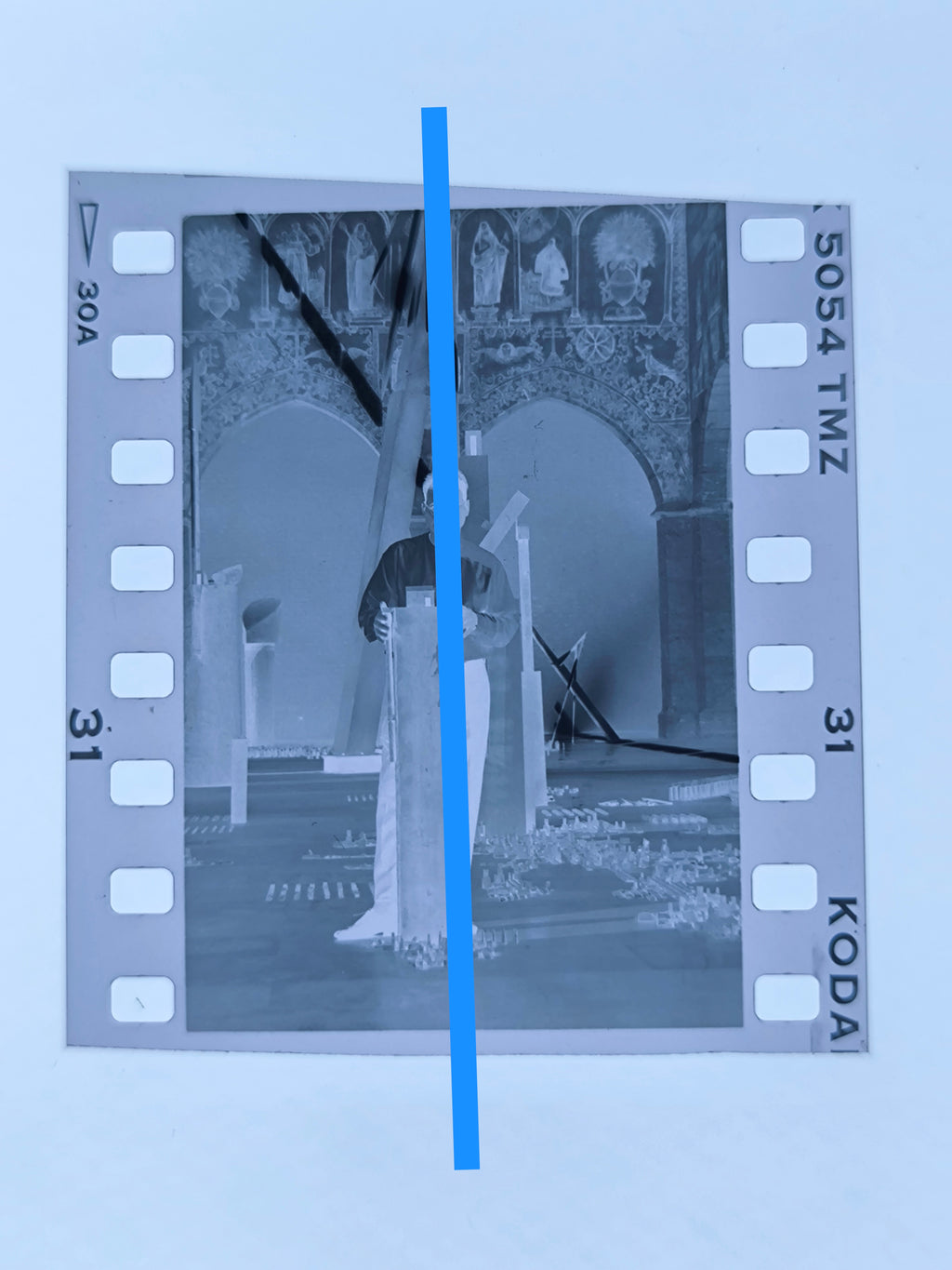 Negativo fotográfico original Miquel Navarro pintor y escultor español 35mm film Rare