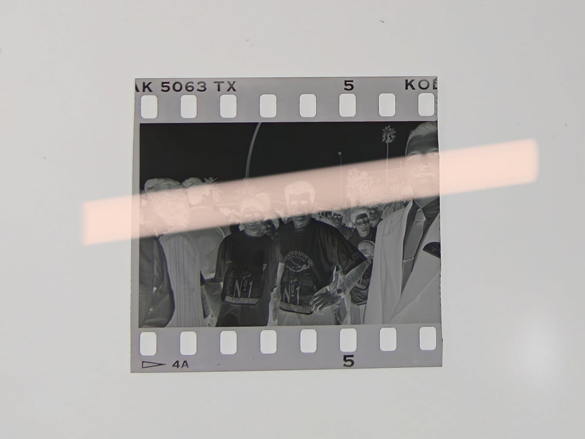 Original photographic negative of motorcycle racer Jorge Martínez Aspar, Race Against Drugs Valencia 1992, 35mm film, Rare