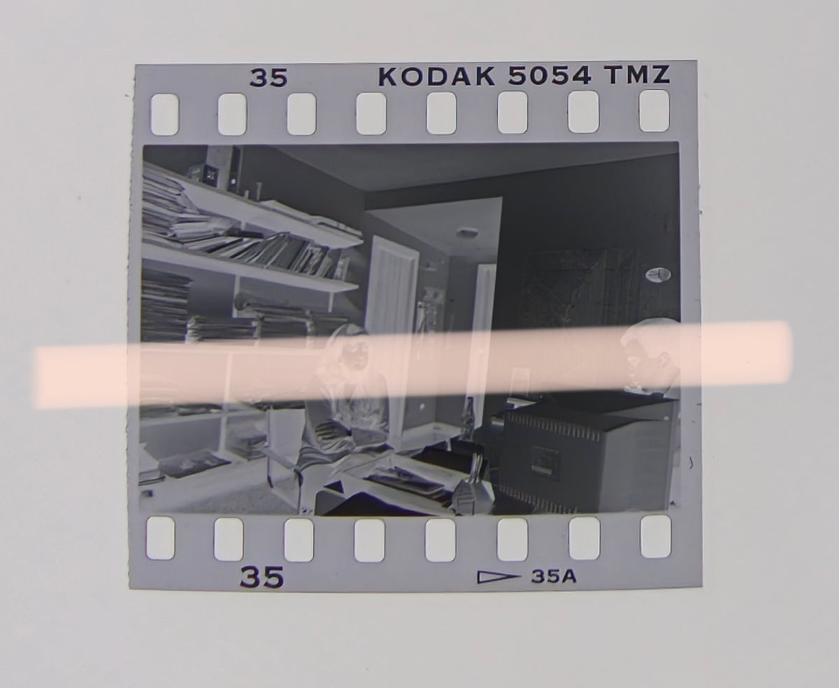 Original photographic negative, workspace with documentation, Max Aub Segorbe 1995 exhibition, 35mm film, rare.