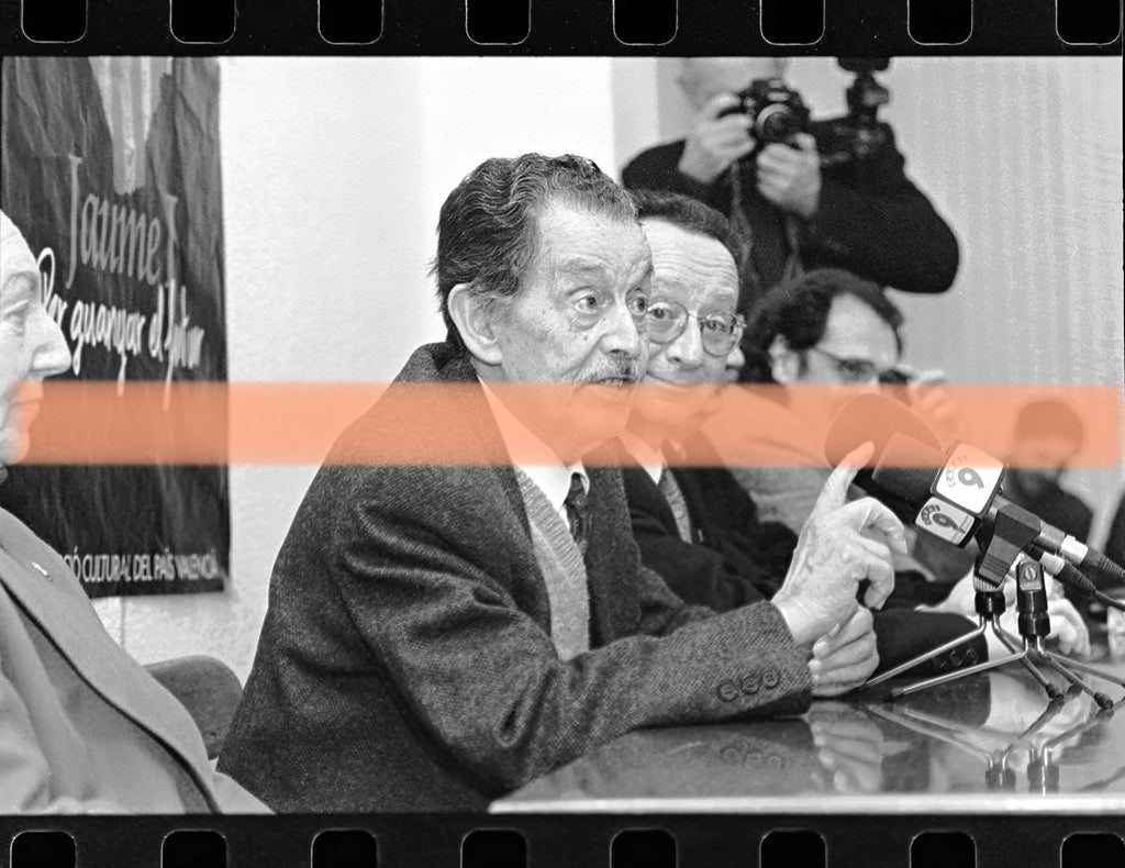Original-Fotonegativ Enric Valor Bloc de Progrés Jaume I Valencia 1995 35mm Film Selten