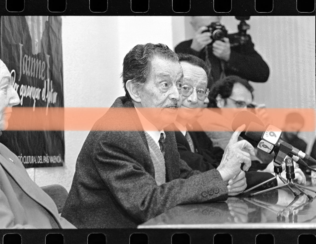 Original-Fotonegativ Enric Valor Bloc de Progrés Jaume I Valencia 1995 35mm Film Selten
