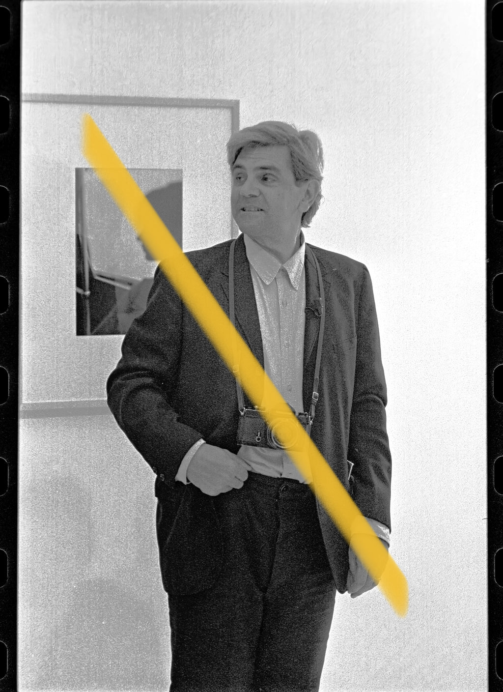 Original photographic negative Bernard Plossu in front of his photographs IVAM Valencia 1997 35mm film Rare