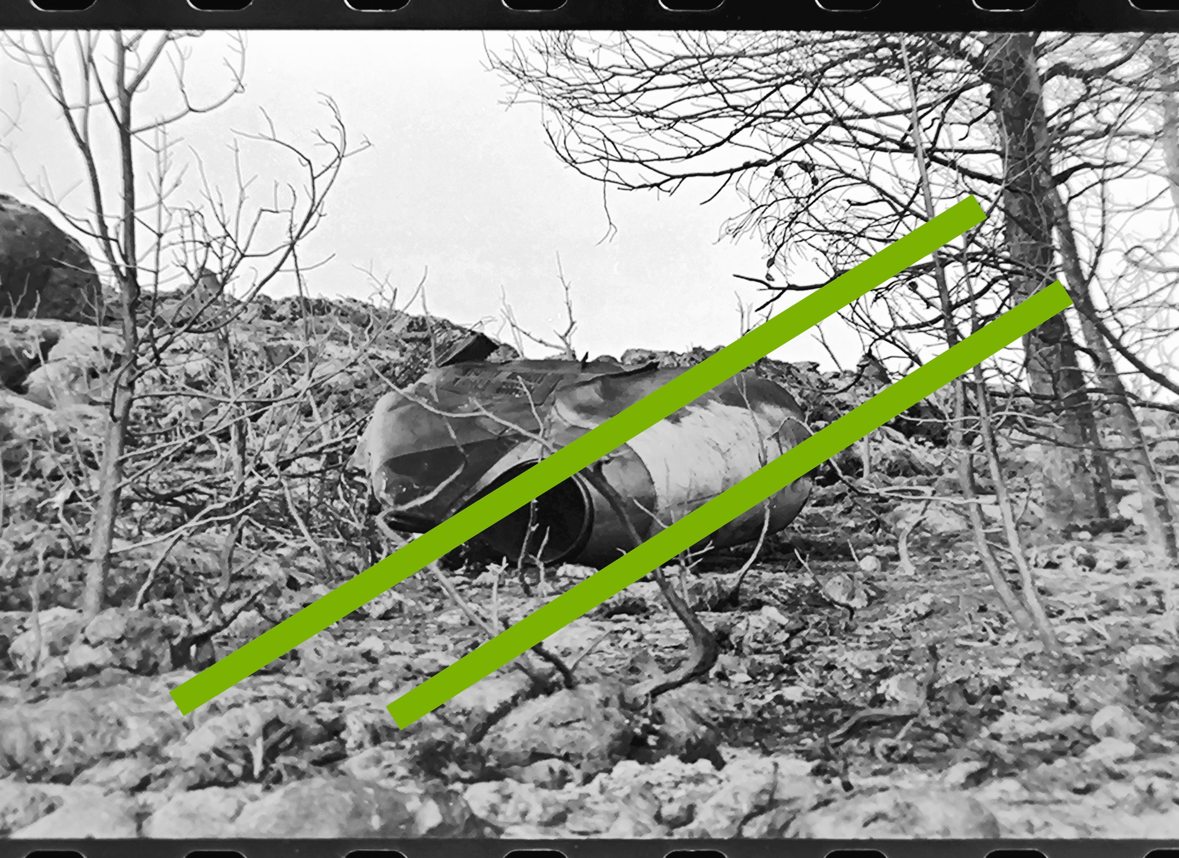 Original photographic negative Antonov plane crash in Alicante 35mm film Rare