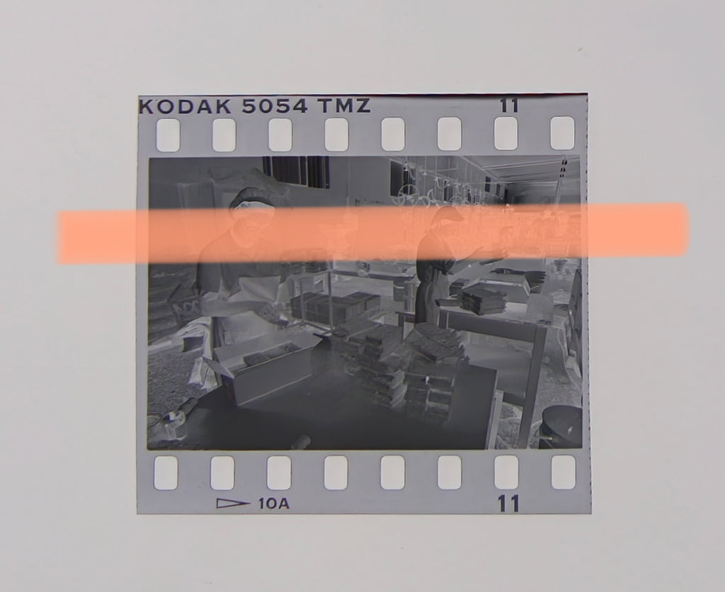 Original photographic negative workers in production area nougat factory Jijona Alicante 1995 35mm film Rare