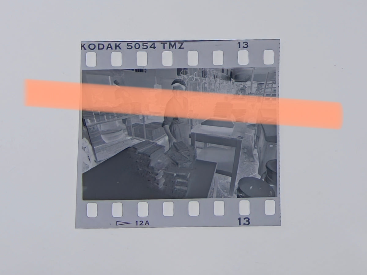 Original photographic negative, worker among freshly wrapped nougat, Jijona Alicante 1995 35mm film Rare