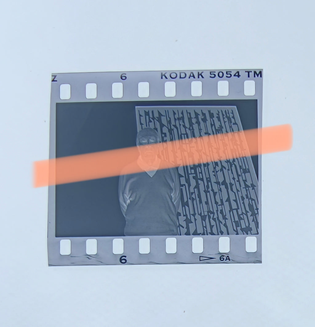 Original photographic negative Pablo Palazuelo in front of his retrospective exhibition IVAM Valencia 1996 35mm film Rare