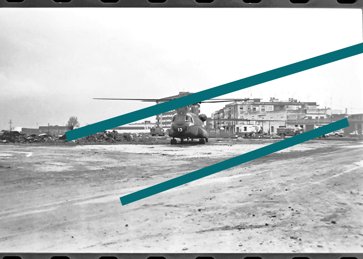 Original photographic negative CH-47 Chinook operations Alzira flood 1987 35mm film Rare