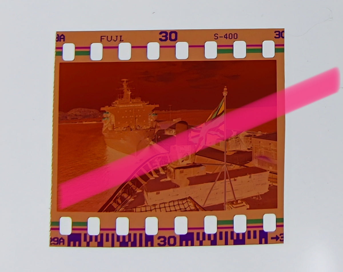 Original photographic negative British flag Royal Navy and military vessel NATO Dynamic Mix Alicante 2002 35mm film Rare