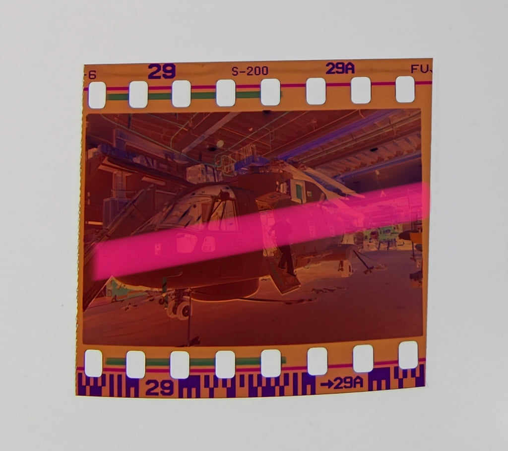Original photographic negative naval helicopter 266 ship interior NATO Dynamic Mix Alicante 2002 35mm film Rare