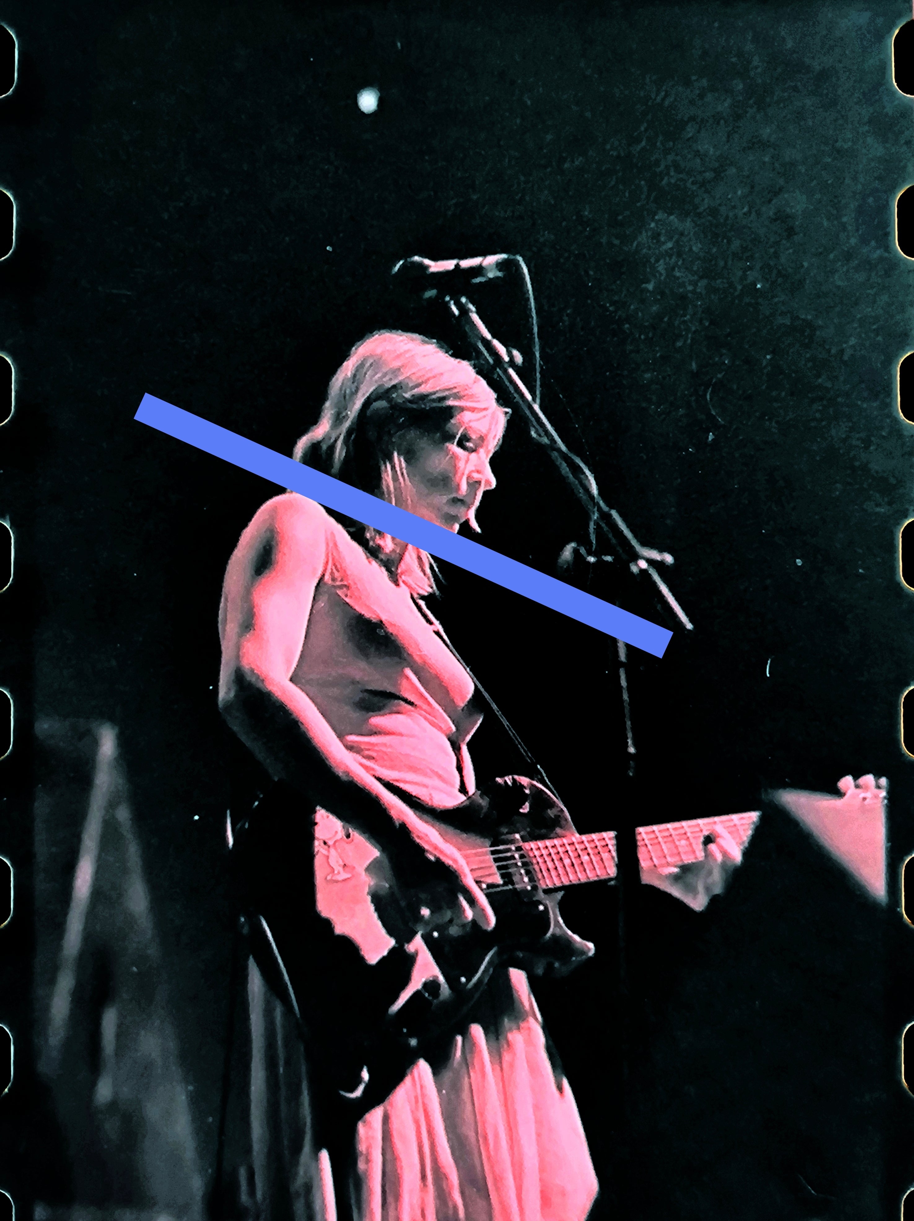 Negativo fotográfico original Sonic Youth Kim Gordon en directo FIB Benicàssim 1998 35mm film Rare