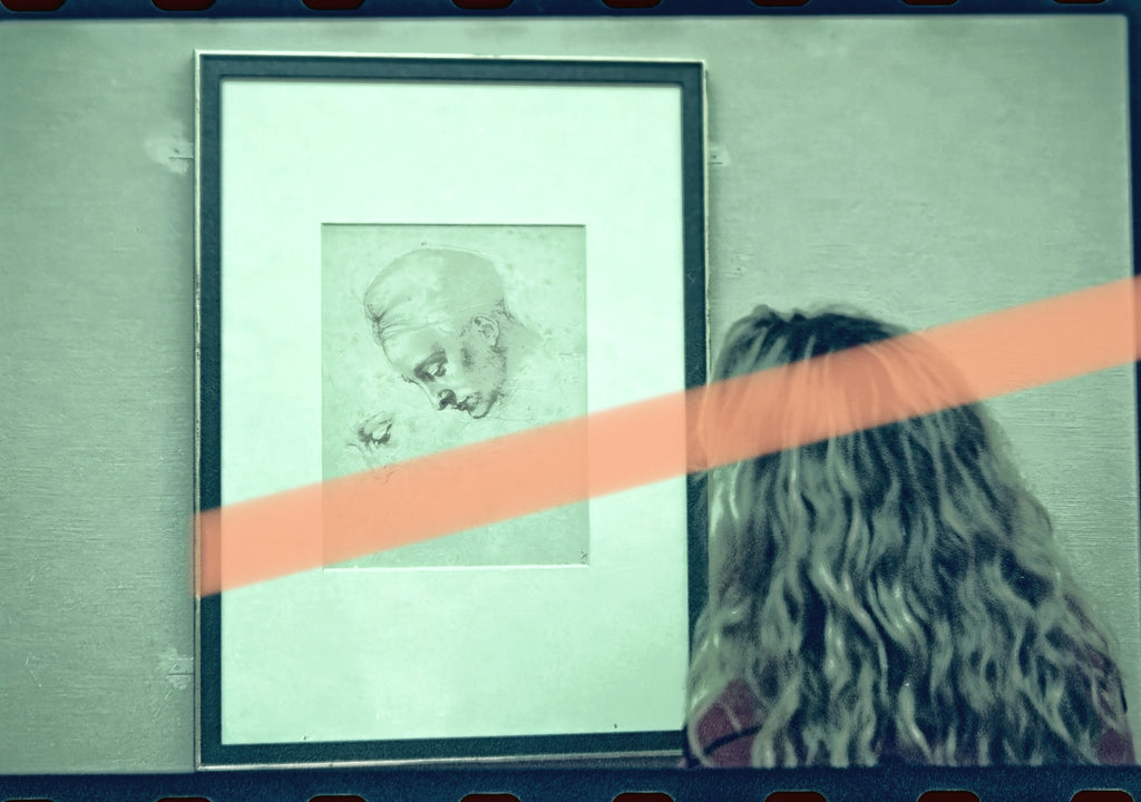 Negativo fotográfico original dibujo Miguel Ángel exposición Valencia 1997 35mm film Rare