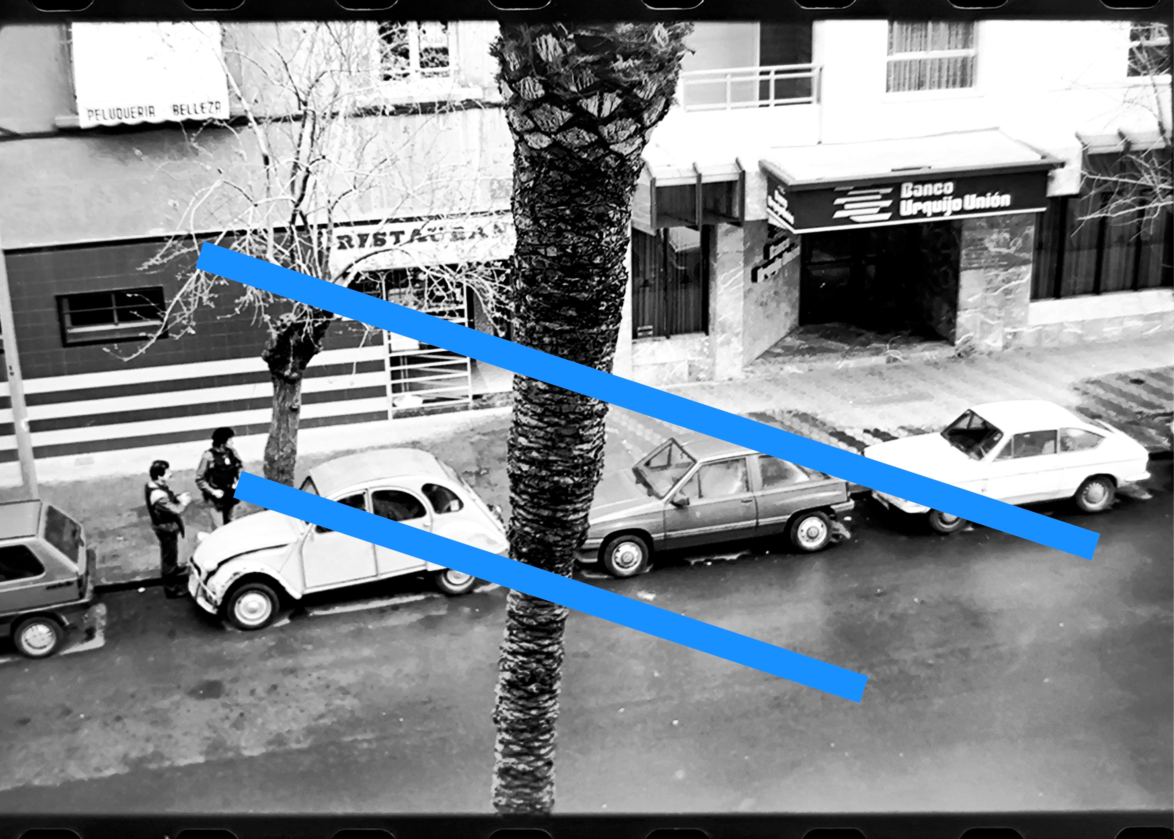 Negativo fotográfico original Atraco banco Urquijo Valencia 35mm film Rare