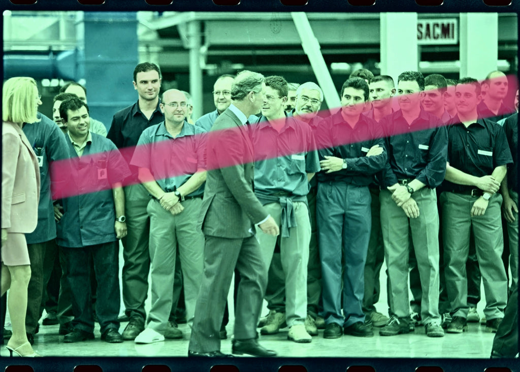 Original photographic negative Prince Charles of England before Porcelanosa workers Vila-real 2001 35mm film Rare