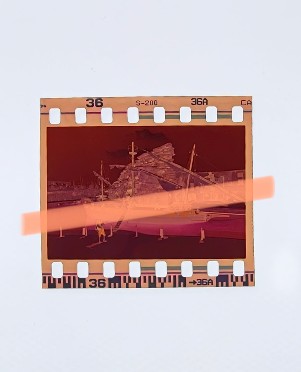 Original photographic negative Terra Mítica Benidorm inauguration themed boat July 27, 2000 35mm Rare