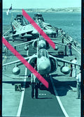 Original photographic negative Sea Harrier FA2 Royal Navy formation British aircraft carrier HMS Ark Royal NATO Alicante 2002 35mm film Rare
