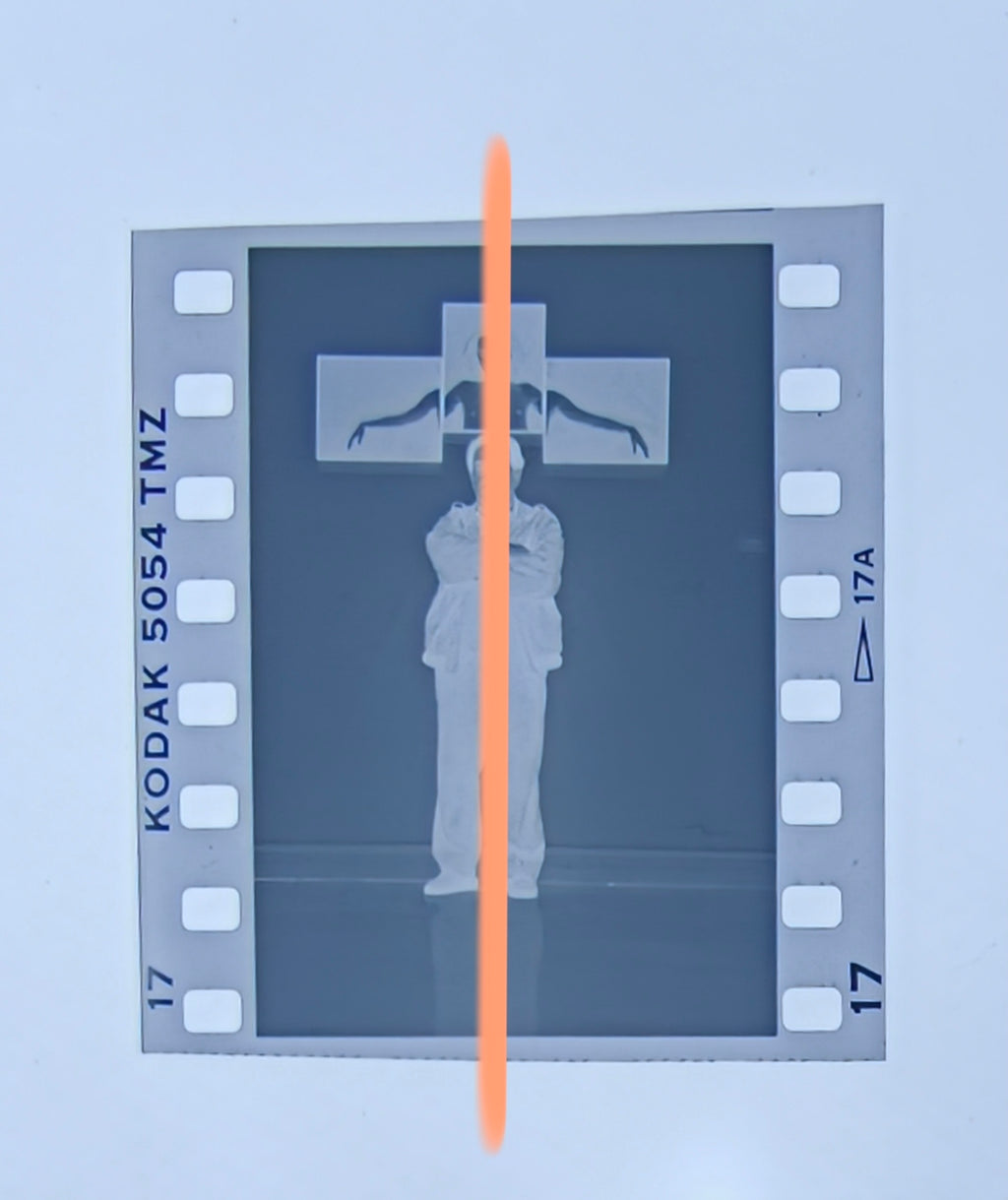 Originalfotonegativ Humberto Rivas Ganzkörperfotograf IVAM Valencia 1996 35mm Film Selten