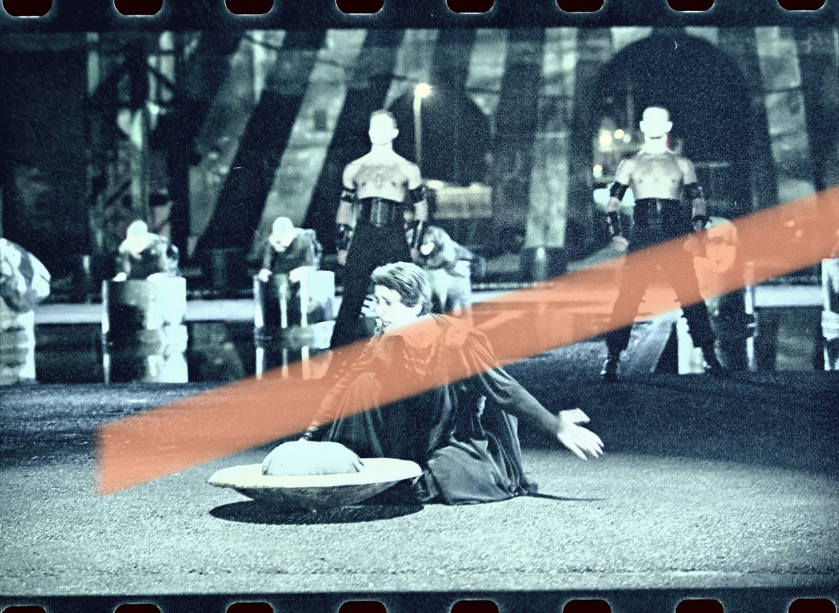 Negativo fotográfico original Irene Papas Las Troyanas escena Sagunto 2001 35mm film Rare