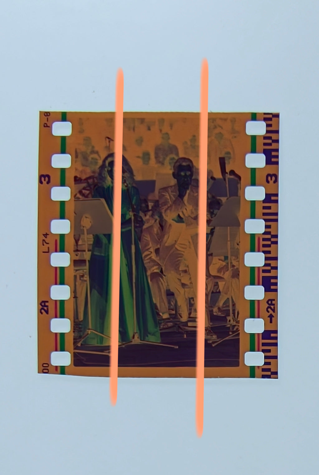 Original photographic negative Ana Belén and Miguel Ríos with orchestra Kurt Weill concert Valencia 1999 35mm film Rare