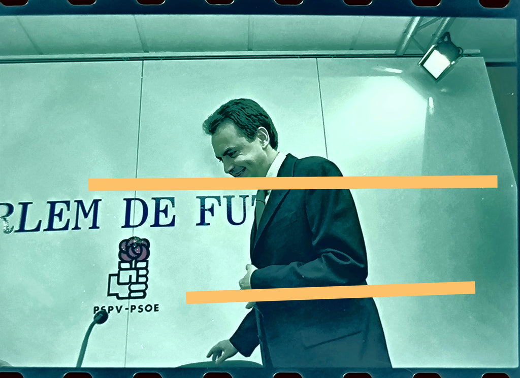 Original-Foto-Negativ José Luis Rodríguez Zapatero, ehemaliger Ministerpräsident, 35mm-Film, selten