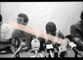 Negativo fotográfico original Magic Johnson jugador de baloncesto NBA en rueda de prensa Valencia 1991 35mm film Rare