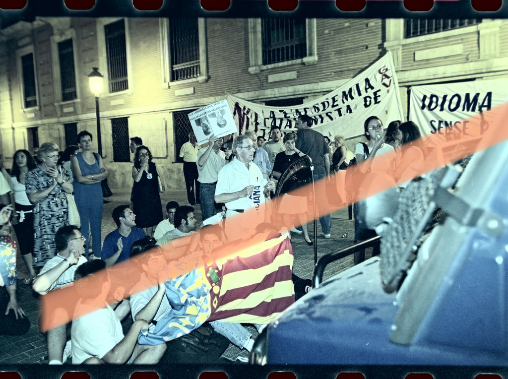 Original-Fotonegativ Xavier Casp Protestaktion RACV Valencia 2001 35mm Film Selten