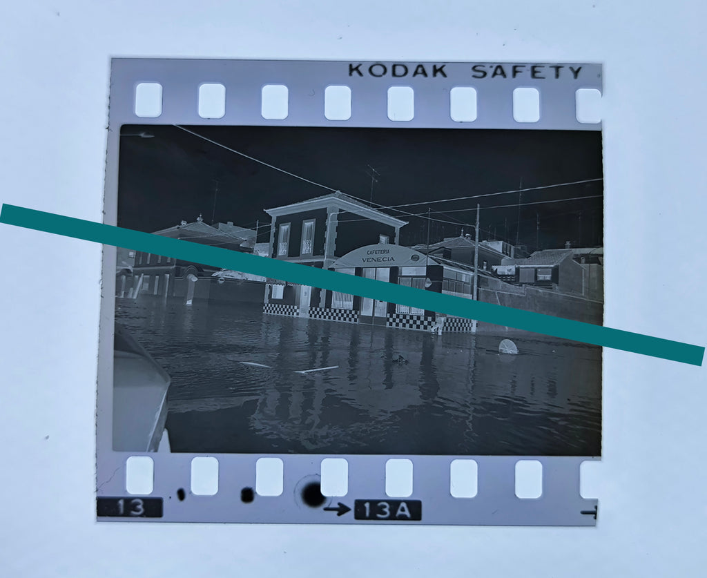 Original photographic negative flood Cafeteria Venecia Alzira 1987 35mm film Rare