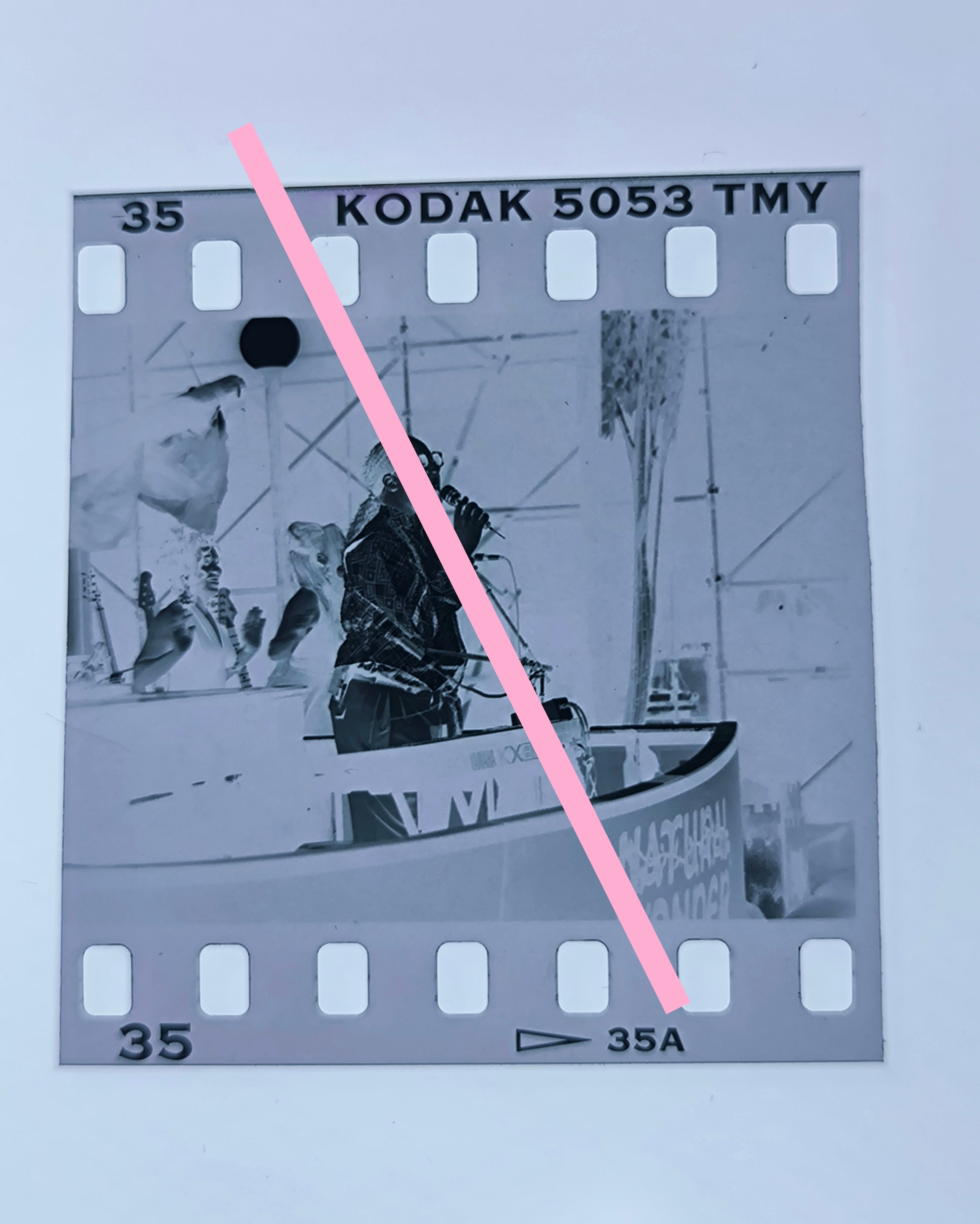 Negativo fotográfico original Stevie Wonder cantante músico 35mm film Rare