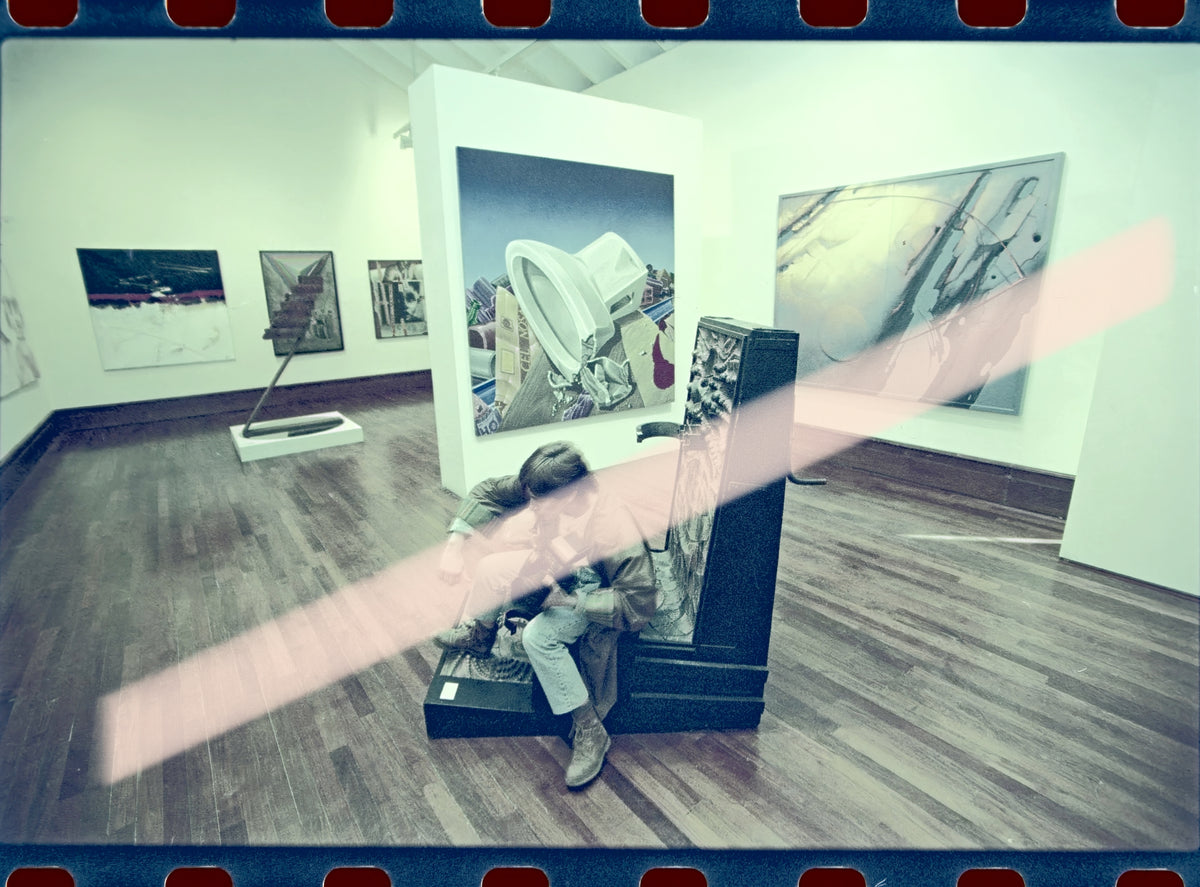 Originales Fotonegativ von Installationen und Malerei aus Hiroshima in der Schönen Künste Valencia 1998 35mm-Film Selten